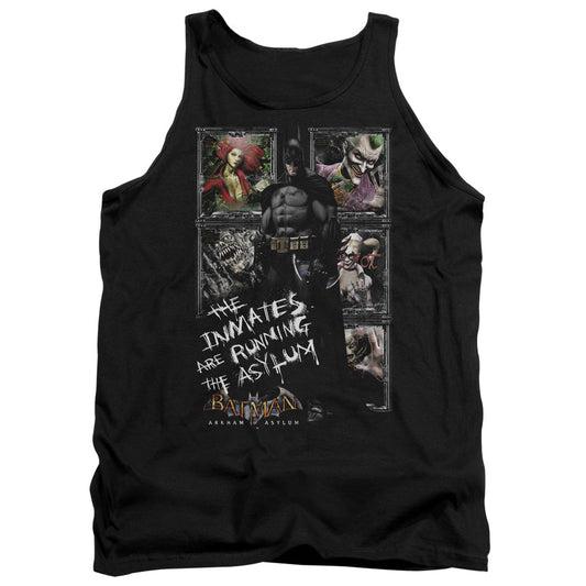Batman Aa Running The Asylum Mens Tank Top Shirt Black Officially Licensed