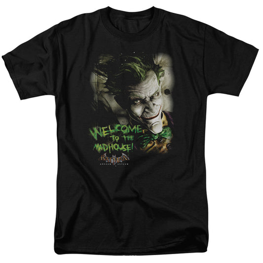 Batman Aa Welcome To The Madhouse Mens T Shirt Black Officially Licensed