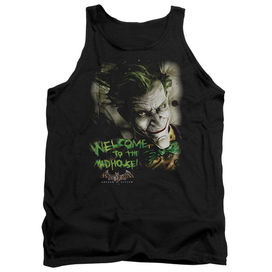 Batman Aa Welcome To The Madhouse Mens Tank Top Shirt Black Officially Licensed