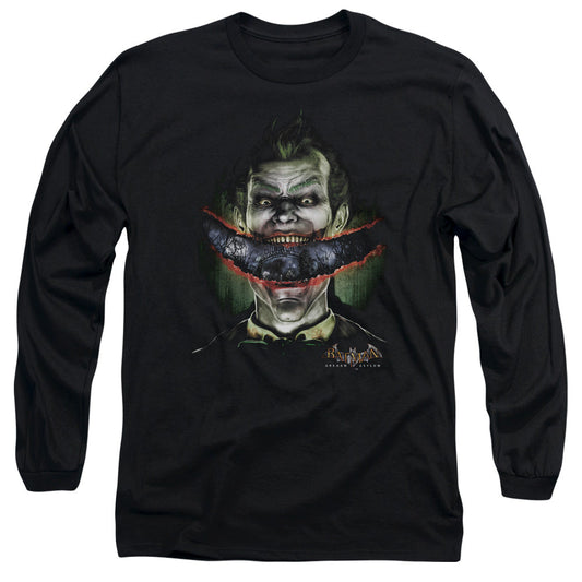 Batman Aa Crazy Lips Mens Long Sleeve Shirt Black Officially Licensed