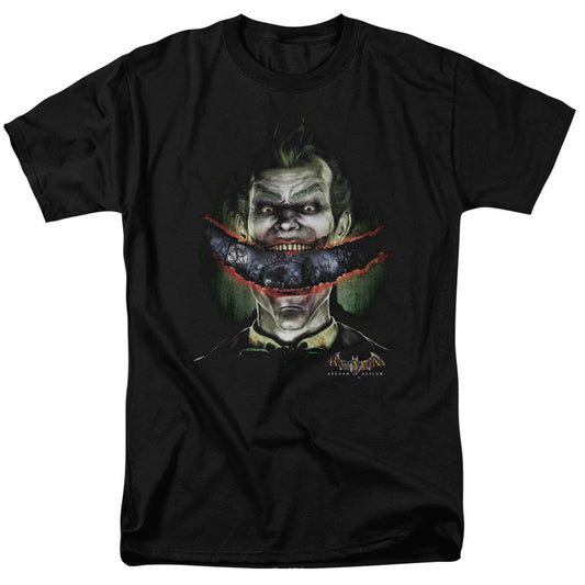 Batman Arkham Asylum Crazy Lips Mens T Shirt Black Officially Licensed