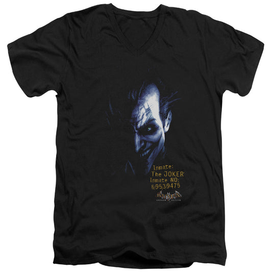 Batman Aa Arkham Joker Mens Slim Fit V Neck T Shirt Black Officially Licensed