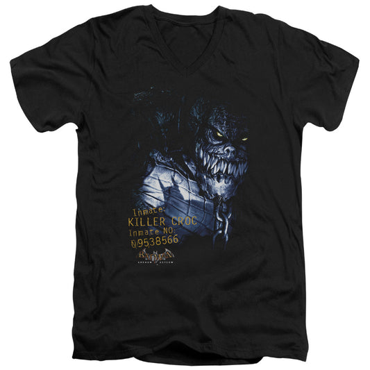 Batman Aa Arkham Killer Croc Mens Slim Fit V Neck T Shirt Black Officially Licensed