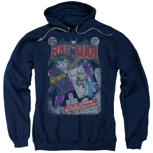 Batman #251 Distressed Mens Hoodie Navy Blue Officially Licensed
