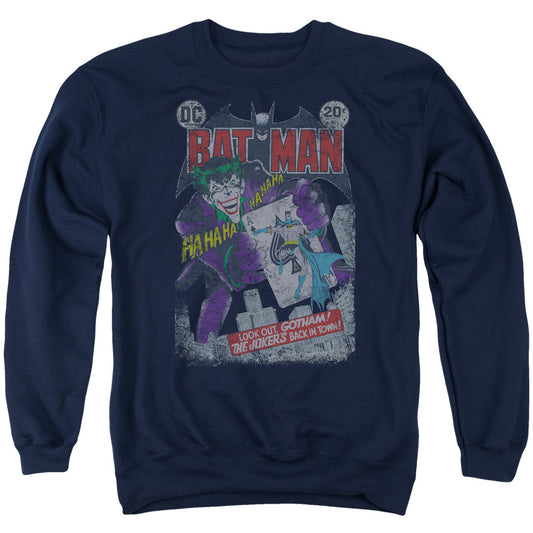 Batman #251 Distressed Mens Crewneck Sweatshirt Navy Blue Officially Licensed