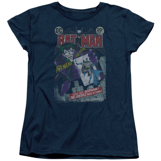 Batman #251 Distressed Womens T Shirt Navy Blue Officially Licensed