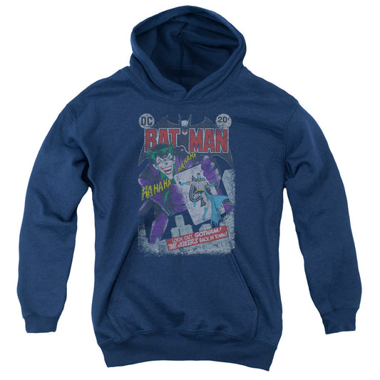 Batman #251 Distressed Kids Youth Hoodie Navy Blue Officially Licensed