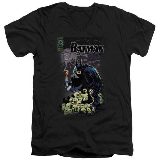 Batman Cover #516 Mens Slim Fit V Neck T Shirt Black Officially Licensed