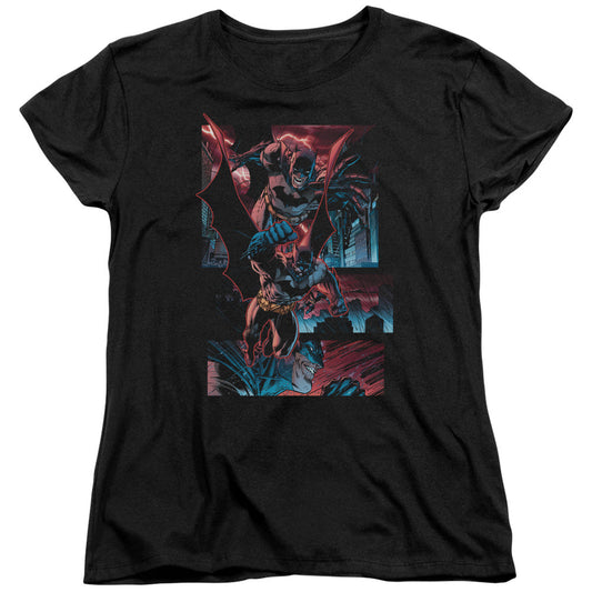 Batman Dark Knight Panels Womens T Shirt Black Officially Licensed