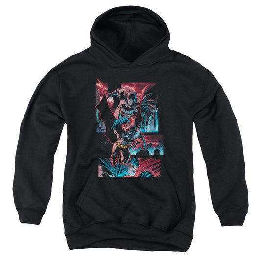 Batman Dark Knight Panels Kids Youth Hoodie Black Officially Licensed