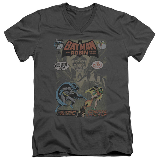 Batman #232 Cover Mens Slim Fit V Neck T Shirt Charcoal Officially Licensed