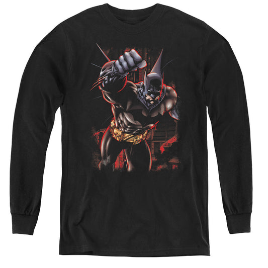 Batman Crimson Knight Long Sleeve Kids Youth T Shirt Black Officially Licensed