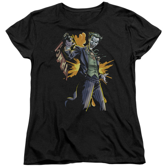 Batman Joker Bang Womens T Shirt Black Officially Licensed