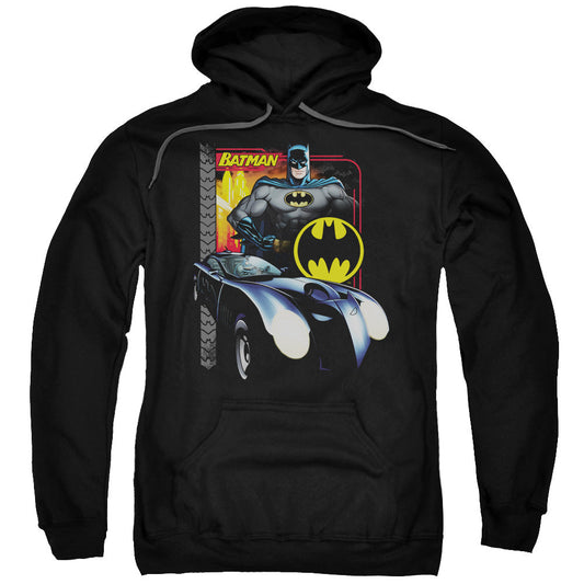 Batman Bat Racing Mens Hoodie Black Officially Licensed