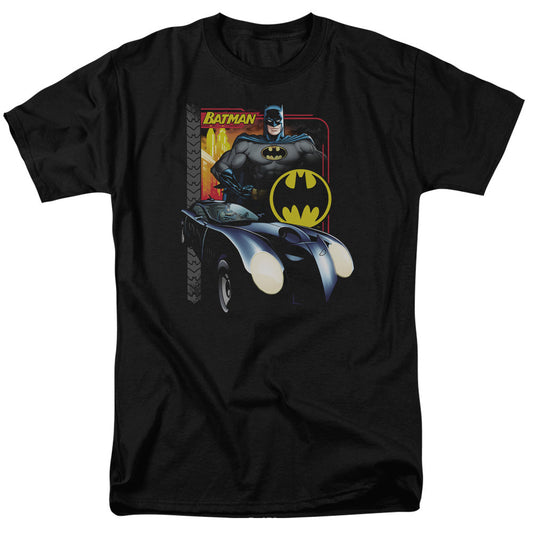 Batman Bat Racing Mens T Shirt Black Officially Licensed