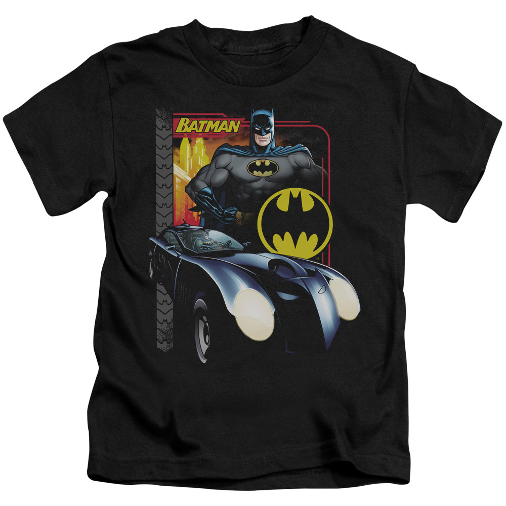 Batman Bat Racing Juvenile Kids Youth T Shirt Black Officially Licensed