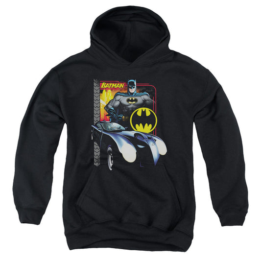 Batman Bat Racing Kids Youth Hoodie Black Officially Licensed