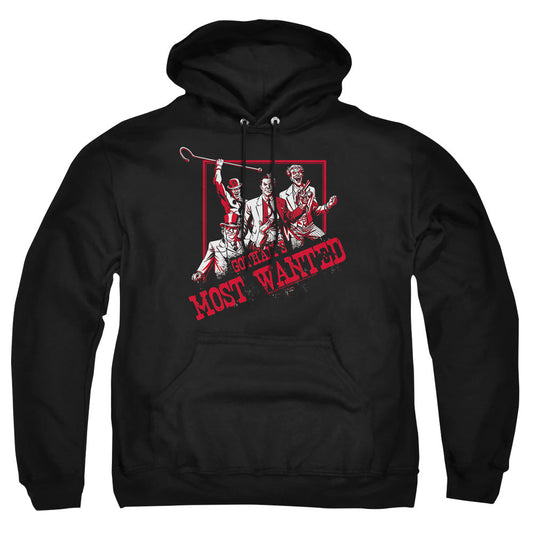 Batman Gothams Most Wanted Mens Hoodie Black Officially Licensed