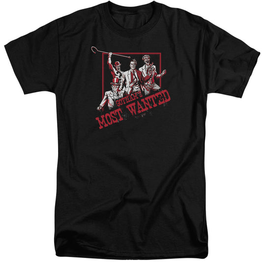 Batman Gothams Most Wanted Mens Tall T Shirt Black Officially Licensed