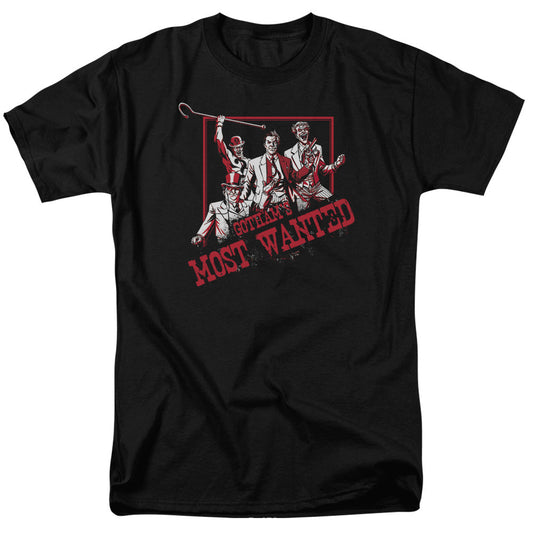 Batman Gothams Most Wanted Mens T Shirt Black Officially Licensed