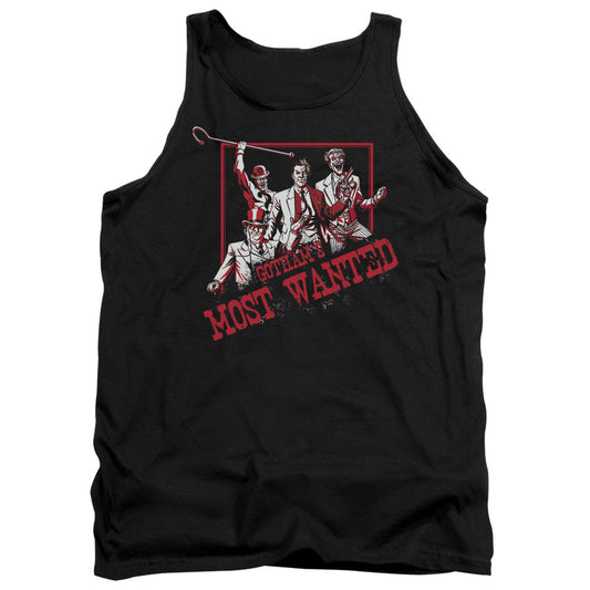 Batman Gothams Most Wanted Mens Tank Top Shirt Black Officially Licensed