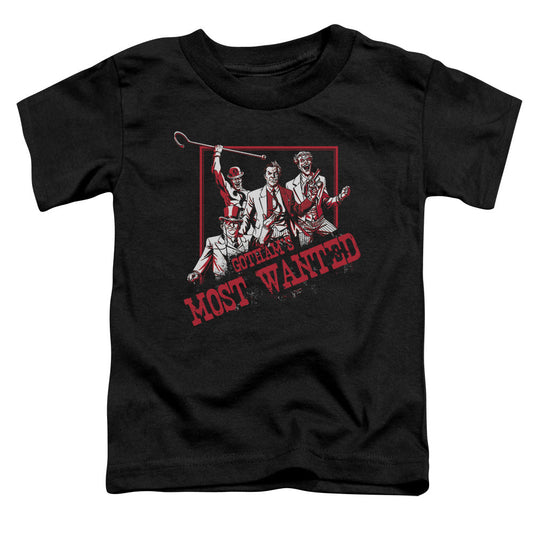 Batman Gothams Most Wanted Toddler Kids Youth T Shirt Black Officially Licensed