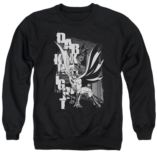 Batman Vertical Leters Mens Crewneck Sweatshirt Black Officially Licensed