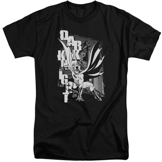 Batman Vertical Leters Mens Tall T Shirt Black Officially Licensed
