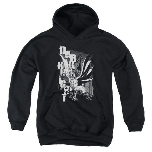 Batman Vertical Leters Kids Youth Hoodie Black Officially Licensed