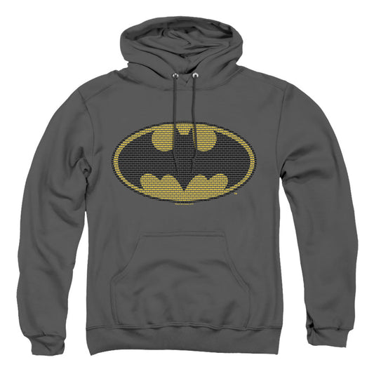 Batman Little Logos Mens Hoodie Charcoal Officially Licensed