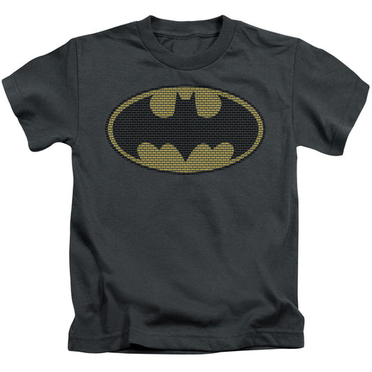 Batman Litle Logos Juvenile Kids Youth T Shirt Charcoal Officially Licensed