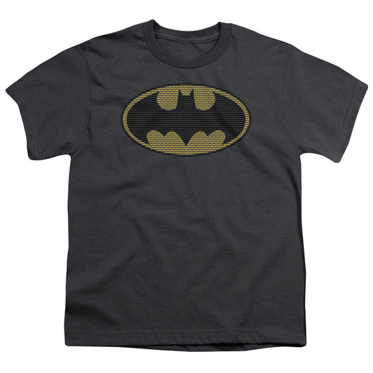 Batman Litle Logos Kids Youth T Shirt Charcoal Officially Licensed