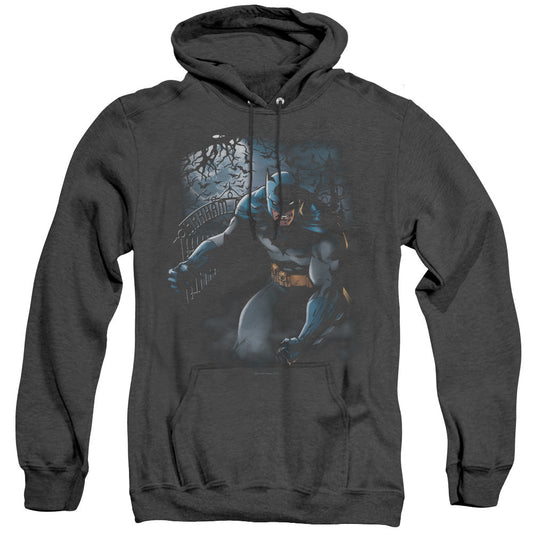 Batman Light Of The Moon Heather Mens Hoodie Black Officially Licensed