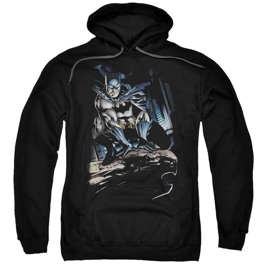Batman Perched Mens Hoodie Black Officially Licensed