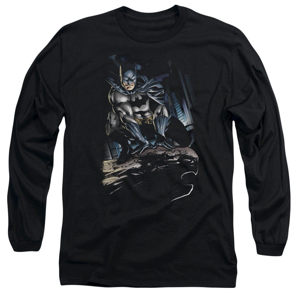 Batman Perched Mens Long Sleeve Shirt Black Officially Licensed