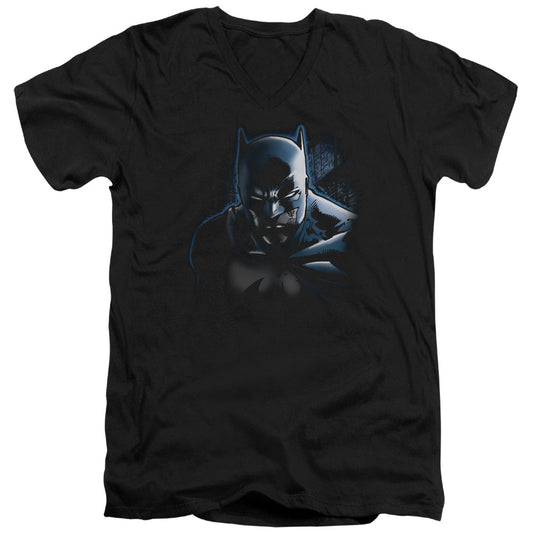 Batman Dont Mess With The Bat Mens Slim Fit V Neck T Shirt Black Officially Licensed