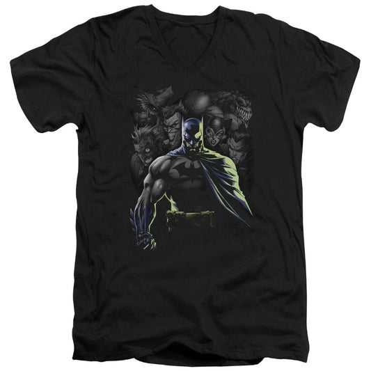 Batman Villains Unleashed Mens Slim Fit V Neck T Shirt Black Officially Licensed
