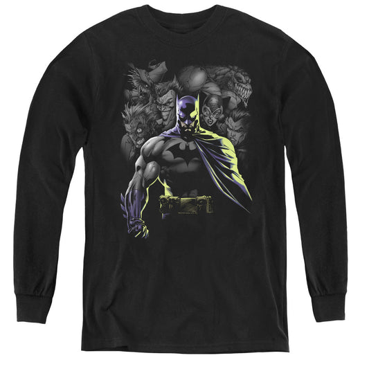Batman Villains Unleashed Long Sleeve Kids Youth T Shirt Black Officially Licensed
