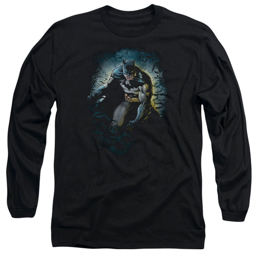 Batman Bat Cave Mens Long Sleeve Shirt Black Officially Licensed