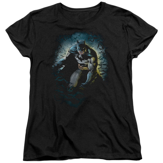 Batman Bat Cave Womens T Shirt Black Officially Licensed