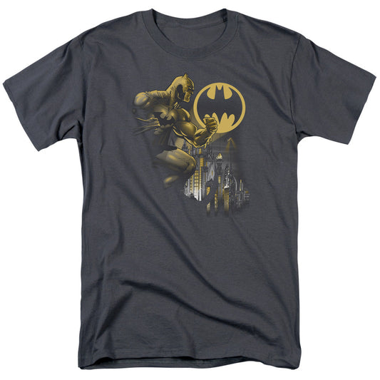 Batman Bat Signal Mens T Shirt Charcoal Officially Licensed