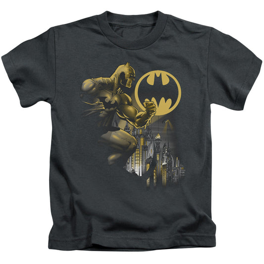 Batman Bat Signal Juvenile Kids Youth T Shirt Charcoal Officially Licensed
