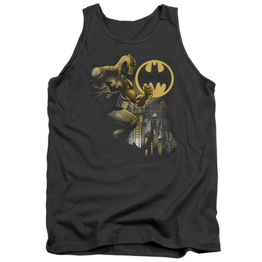Batman Bat Signal Mens Tank Top Shirt Charcoal Officially Licensed