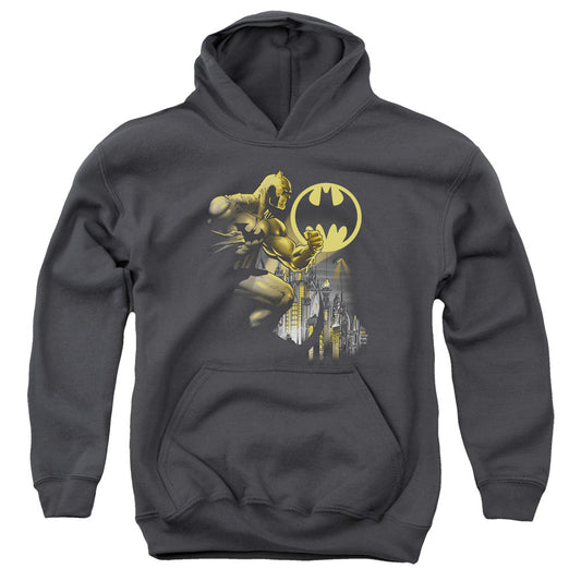 Batman Bat Signal Kids Youth Hoodie Charcoal Officially Licensed