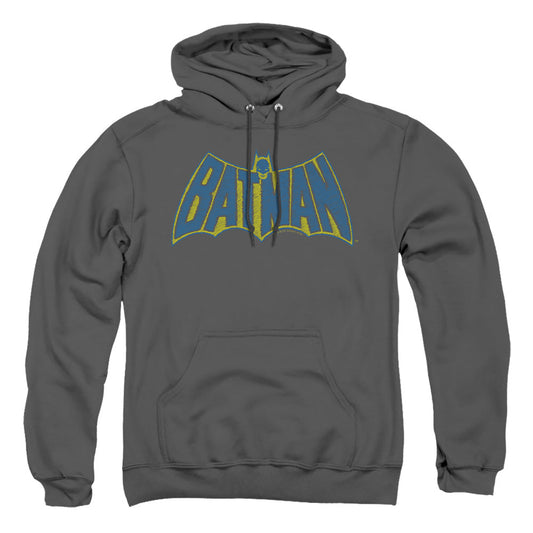 Batman Sketch Logo Mens Hoodie Charcoal Officially Licensed