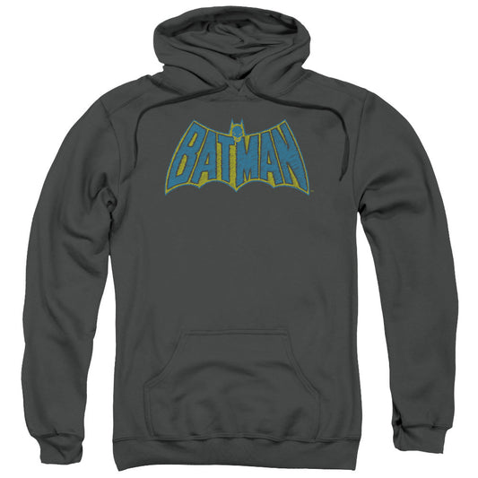Batman Sketch Logo Mens Hoodie Charcoal Officially Licensed