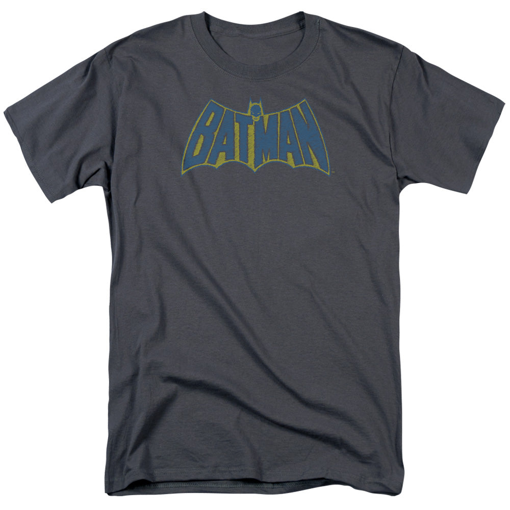 Batman Sketch Logo Mens T Shirt Charcoal Officially Licensed
