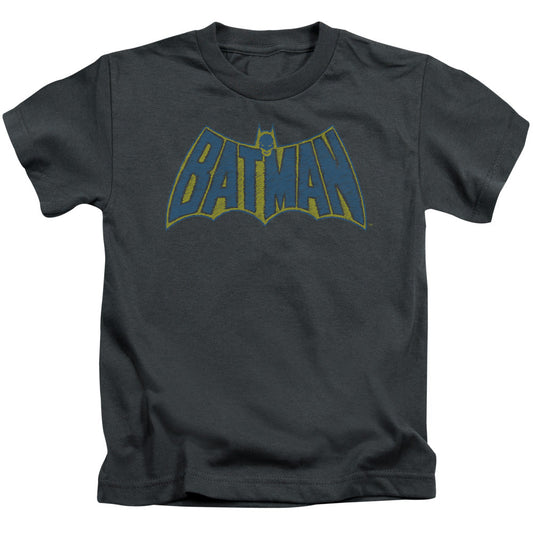 Batman Sketch Logo Juvenile Kids Youth T Shirt Charcoal Officially Licensed