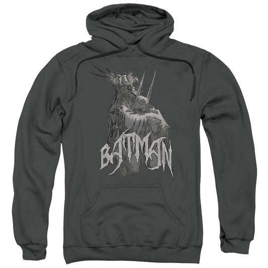 Batman Scary Right Hand Mens Hoodie Charcoal Officially Licensed