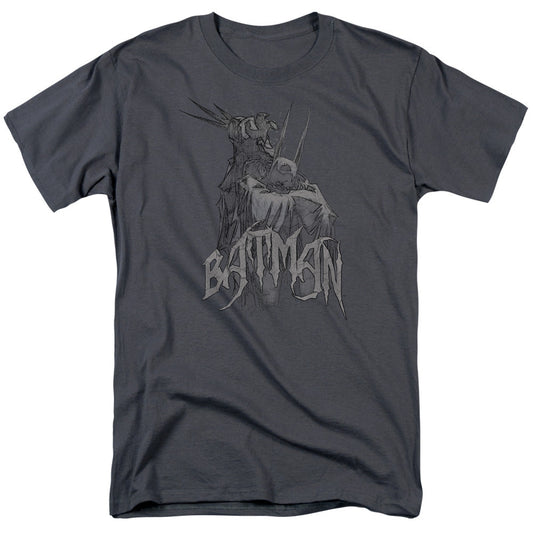 Batman Scary Right Hand Mens T Shirt Charcoal Officially Licensed